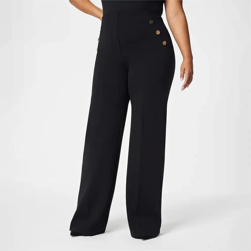 💖50 % Rabatt💖 Damen-Plus-Size-Hochdehnbare Hochtaillen-Hosen mit weitem Bein
