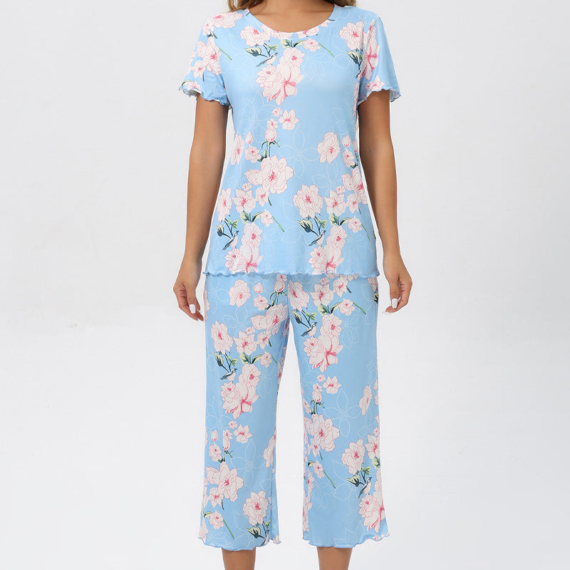 ⏳Begrenzte Zeit 50% Rabatt💥Women's Printed Top & Pants Nachtwäsche Set