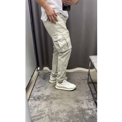 Casual Herren-Cargohose in Uni-Farben