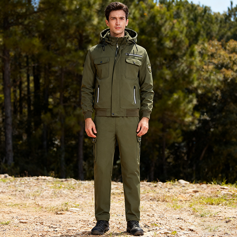 Gefüttertes winddichtes Herren-Set: Jacke und Hose