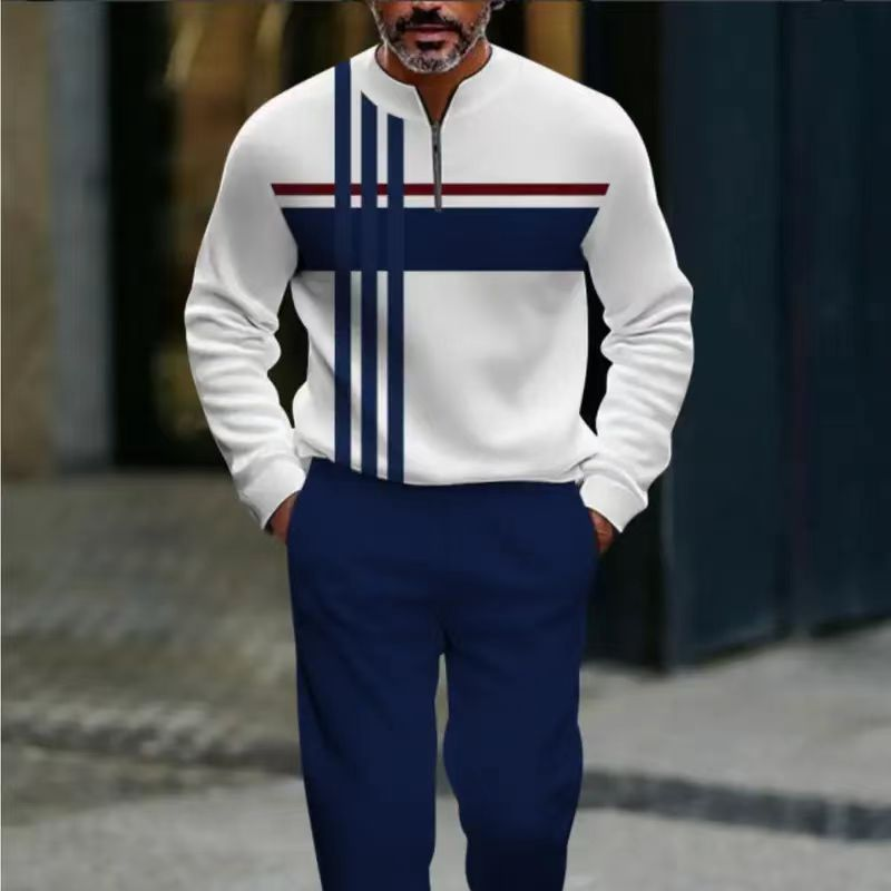 🌞Frühlingserwachen: 50% Rabatt!👕Herren-Trainingsanzug mit Grafikprint – Quarter-Zip & Relaxed Fit | Komfortabel & stilvoll!