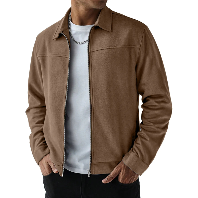 🌞Frühlingserwachen: 50% Rabatt!💎Herren-Jacke in Wildleder-Optik: Der Allrounder für Office & Freizeit